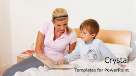  Presentation with fairy tales - Beautiful presentation design featuring mother when reading stories backdrop and a lemonade colored foreground