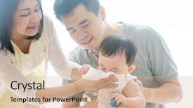  Presentation with tissue paper - Cool new PPT theme with mother wipes baby nose backdrop and a soft green colored foreground