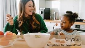  Presentation with adoption - Slide deck consisting of mother-with-adoptive-afro-girl background and a coral colored foreground