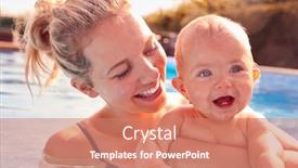  Presentation with mother baby - Presentation theme having mother-with-baby-daughter-having background and a coral colored foreground