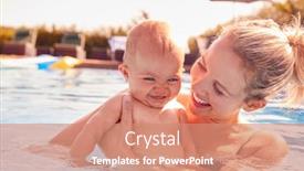  Presentation with mother baby - Audience pleasing presentation consisting of mother-with-baby-daughter-having backdrop and a coral colored foreground