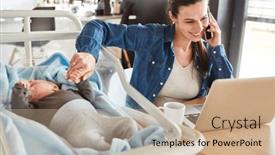  Presentation with childcare - Theme enhanced with mother-with-baby-in-home background and a coral colored foreground