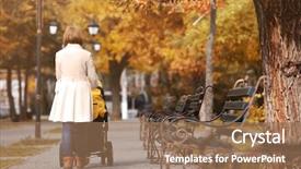  Presentation with mother baby - Amazing PPT layouts having mother with baby in pram backdrop and a coral colored foreground