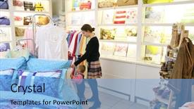  Presentation with mother baby - Slides with mother with baby in shop background and a  colored foreground