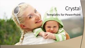  Presentation with mother and baby - PPT layouts with mother with her adorable baby background and a  colored foreground