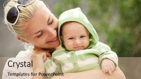  Presentation with mother and baby - Beautiful slides featuring mother with her adorable baby backdrop and a  colored foreground