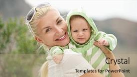  Presentation with mother baby clipart - Beautiful presentation theme featuring mother with her adorable baby backdrop and a  colored foreground