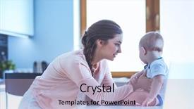  Presentation with mother baby - Amazing slide deck having mother with her baby backdrop and a light gray colored foreground