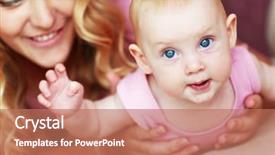  Presentation with nursery - Beautiful PPT theme featuring mother with her baby backdrop and a coral colored foreground