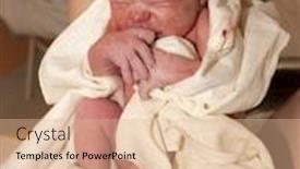  Presentation with newborn baby - Beautiful theme featuring mother-with-her-newborn-baby backdrop and a lemonade colored foreground