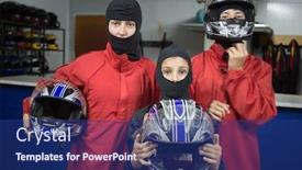  Presentation with children - PPT theme with mother-with-her-two-children background and a navy blue colored foreground