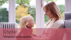  Presentation with energy crisis - Slide set featuring mother-with-son-trying background and a coral colored foreground