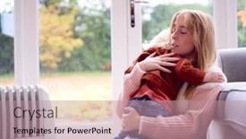  Presentation with energy crisis - PPT theme enhanced with mother-with-son-trying background and a coral colored foreground