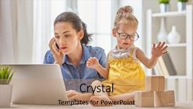  Presentation with working mother - Slides consisting of mother with toddler child work background and a coral colored foreground