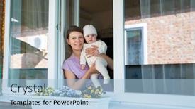  Presentation with newborn baby - Amazing slides having mother-woman-with-a-newborn backdrop and a light blue colored foreground