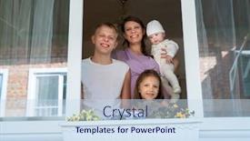  Presentation with newborn baby - PPT layouts featuring mother-woman-with-a-newborn background and a sky blue colored foreground