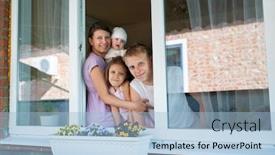  Presentation with baby girl - Theme enhanced with mother-woman-with-a-newborn background and a light blue colored foreground