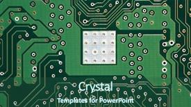  Presentation with controller board - Presentation having motherboard background - micro chip background and a ocean colored foreground