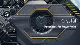  Presentation with motherboard - Slide set consisting of motherboard-chipset-ventilation-cooling-system background and a tawny brown colored foreground