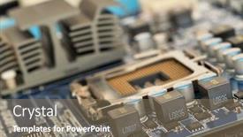  Presentation with motherboard - Presentation theme having motherboard closeup background and a coral colored foreground