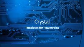  Presentation with computer motherboard - Presentation theme featuring micro chip - motherboard details computer and electronics background and a ocean colored foreground