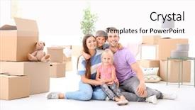  Presentation with family a new born - Audience pleasing slides consisting of mothercarton - happy family sitting on floor backdrop and a white colored foreground
