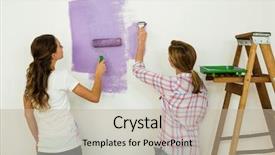  Presentation with mother and nurse during labor - Presentation consisting of mothercarton - mother and daughter painting background and a  colored foreground