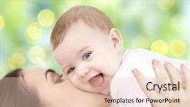  Presentation with family children - Amazing PPT theme having motherhood and children concept - happy backdrop and a lemonade colored foreground