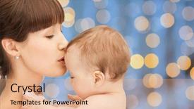  Presentation with family children - Theme with motherhood and children concept - happy background and a coral colored foreground