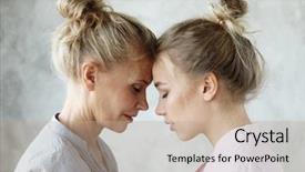  Presentation with maternity - PPT theme enhanced with motherhood maternity femininity concept tender background and a coral colored foreground