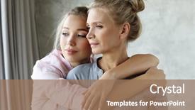  Presentation with mom daughter - Beautiful presentation theme featuring motherhood maternity femininity concept tender backdrop and a coral colored foreground