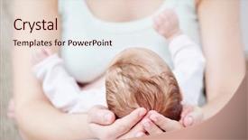  Presentation with motherhood - Theme featuring motherhood newborn baby on mother background and a lemonade colored foreground