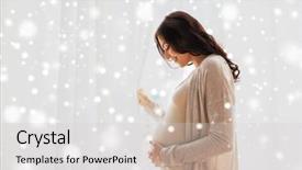  Presentation with motherhood - Presentation theme having motherhood winter people and expectation background and a light gray colored foreground