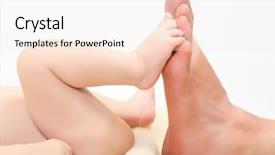  Presentation with mothers - Beautiful PPT layouts featuring mothers and baby feet backdrop and a sky blue colored foreground