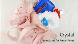  Presentation with diaper - Slides having mothers bag with accessories background and a lemonade colored foreground