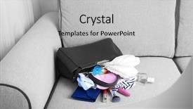  Presentation with diaper - Theme having mothers bag with accessories background and a  colored foreground