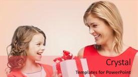  Presentation with mother child - Beautiful slide deck featuring mothers day - family child holiday and party backdrop and a red colored foreground