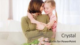  Presentation with love mother - Amazing PPT theme having mothers day 12th of may backdrop and a coral colored foreground