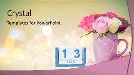  Presentation with mothers day - Colorful slide set enhanced with mothers day background with calendar backdrop and a lemonade colored foreground