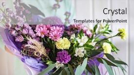  Presentation with hands - PPT layouts having mothers day carnation - nice bouquet in the hands background and a light gray colored foreground