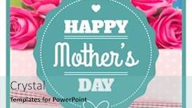  Presentation with mothers day - Colorful presentation theme enhanced with mothers day greeting against blue sky backdrop and a light blue colored foreground