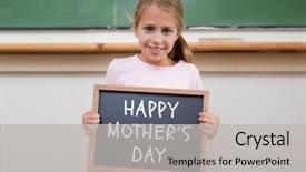  Presentation with mothers day - PPT theme having mothers day greeting against cute pupil showing chalkboard background and a light gray colored foreground