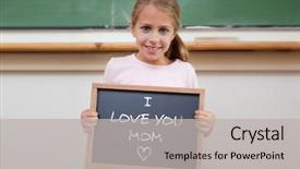 Presentation with mothers day - Presentation theme consisting of mothers day greeting against cute pupil showing chalkboard background and a light gray colored foreground