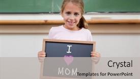  Presentation with mothers day - Colorful presentation theme enhanced with mothers day greeting against cute pupil showing chalkboard backdrop and a light gray colored foreground