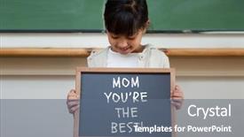  Presentation with mothers day - Colorful slide deck enhanced with mothers day greeting against cute pupil showing chalkboard backdrop and a ocean colored foreground