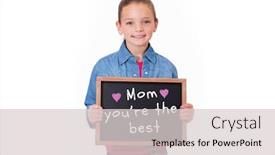  Presentation with mothers day - Presentation theme with mothers day greeting against cute pupil showing chalkboard background and a light gray colored foreground