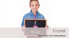  Presentation with mothers day - Slide set with mothers day greeting against cute pupil showing chalkboard background and a light gray colored foreground