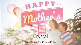  Presentation with happy mothers day - Theme featuring mothers day greeting against happy family posing together background and a lemonade colored foreground