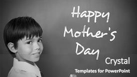  Presentation with mothers day - Slides consisting of mothers day greeting against schoolchild with blackboard background and a dark gray colored foreground