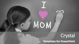  Presentation with mothers day - Audience pleasing presentation theme consisting of mothers day greeting against schoolchild with blackboard backdrop and a gray colored foreground